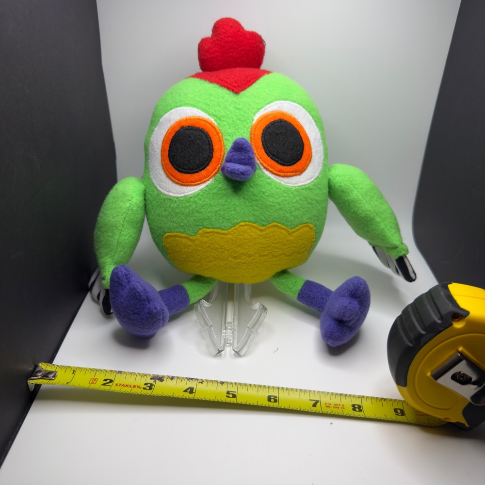 Peck Peck woodpecker Hop Hop the OwlFleece Felt Toy Purple Feet Striped Wings - Picture 4 of 6